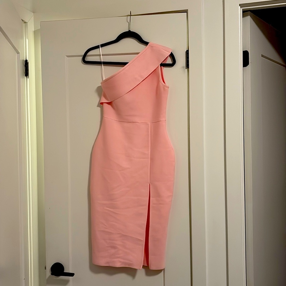 Pink one shoulder dress